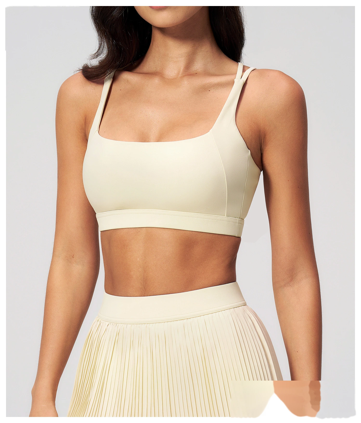 Women's Yoga Outfit Set, Sexy Beauty Back Sports Bra and Quick Dry Fitness Tennis Skirt Workout Suit detail