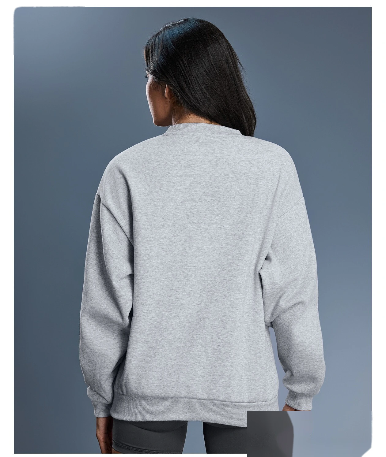 Custom Winter Warm Fleece Crew Neck Sweatshirt for Women - Loose Casual Versatile Long-Sleeve Pullover detail