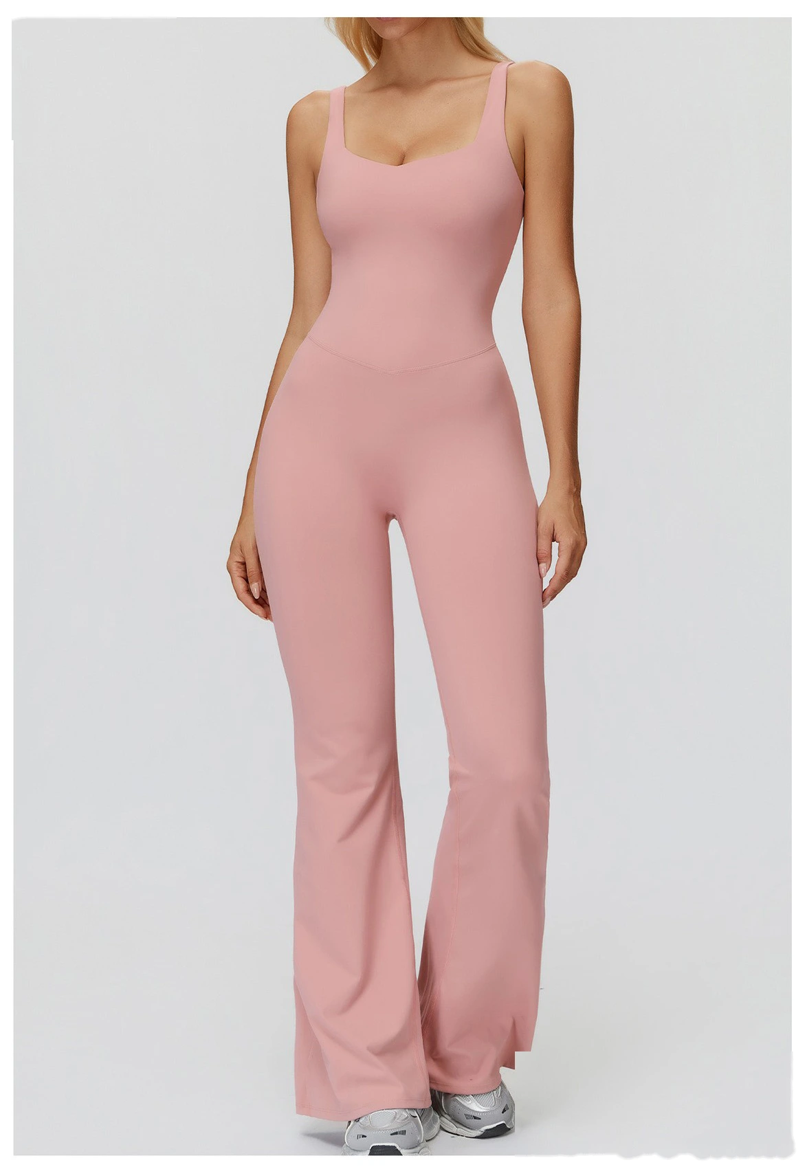Fleece Finish Women's Activewear Unitard - Crisscross Back, Micro Flare Leg, High Elastic for Yoga, Running & Gym detail
