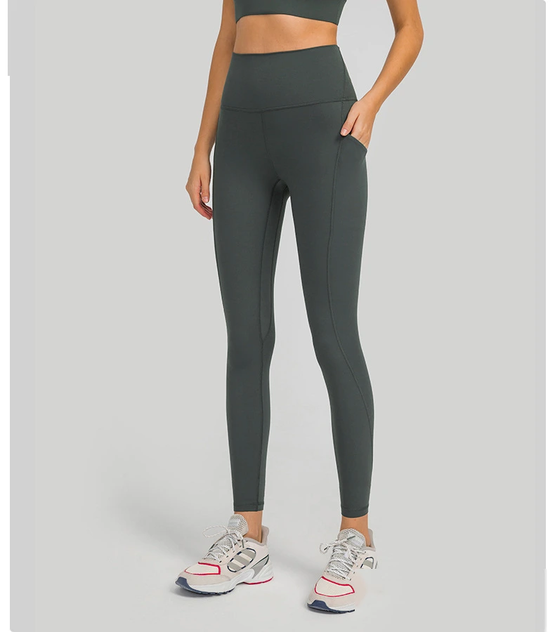 Womens leggings high waist butt lift pants with phone pockets detail