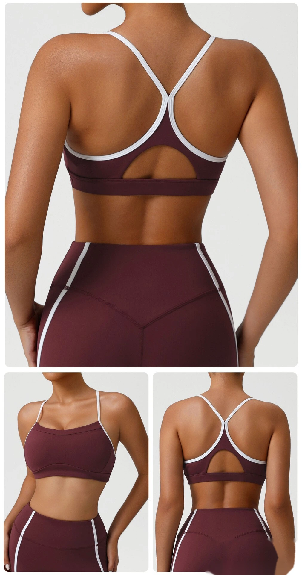 Custom-made Naked feeling quick-drying sports bra gathered back running fitness yoga bra detail