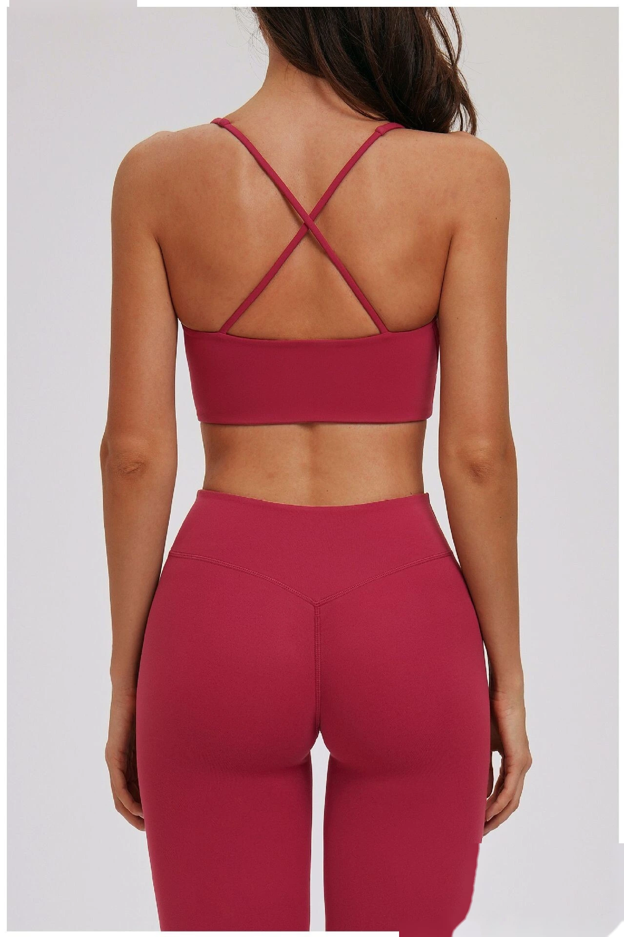 Custom Cross Cutout Yoga Sports Bra - Women's Open Back Tight Shockproof Running Bra detail