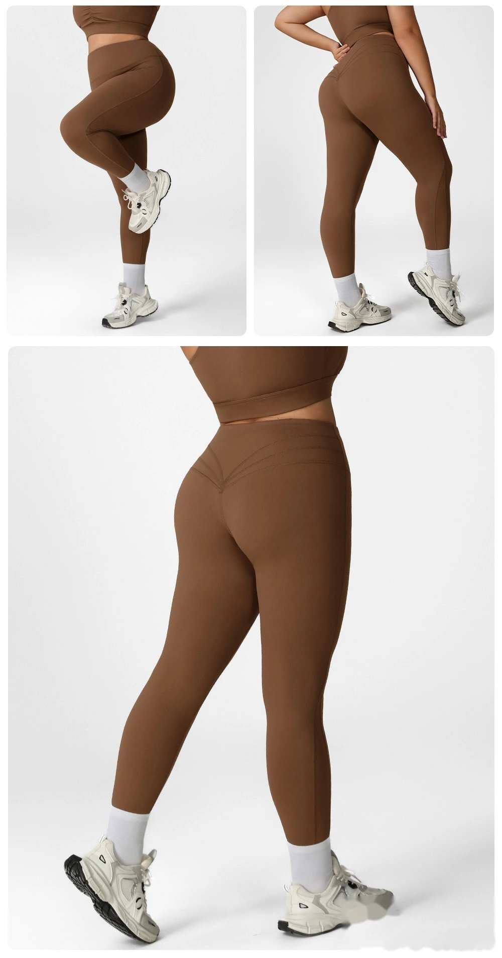 Custom-made plus-size fitness pants women's high waist and hip lifting tights wear running quick-drying yoga pants. detail