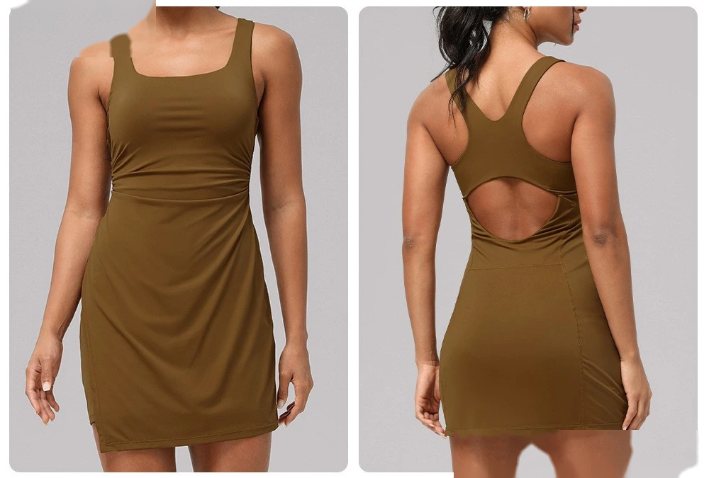 Customized anti-exposure bottoming sports dress high elastic outdoor golf back yoga tennis skirt detail