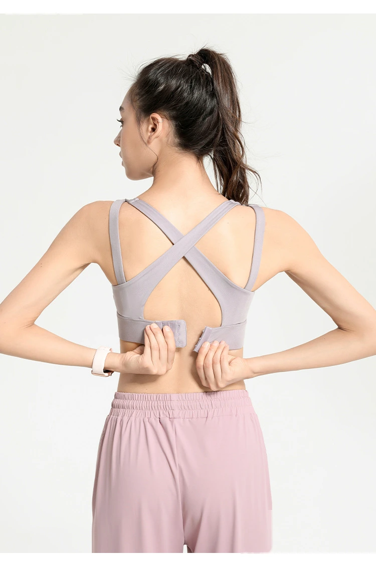 Women High Impact Sports Bras Criss Cross Back Sexy Running Bra detail
