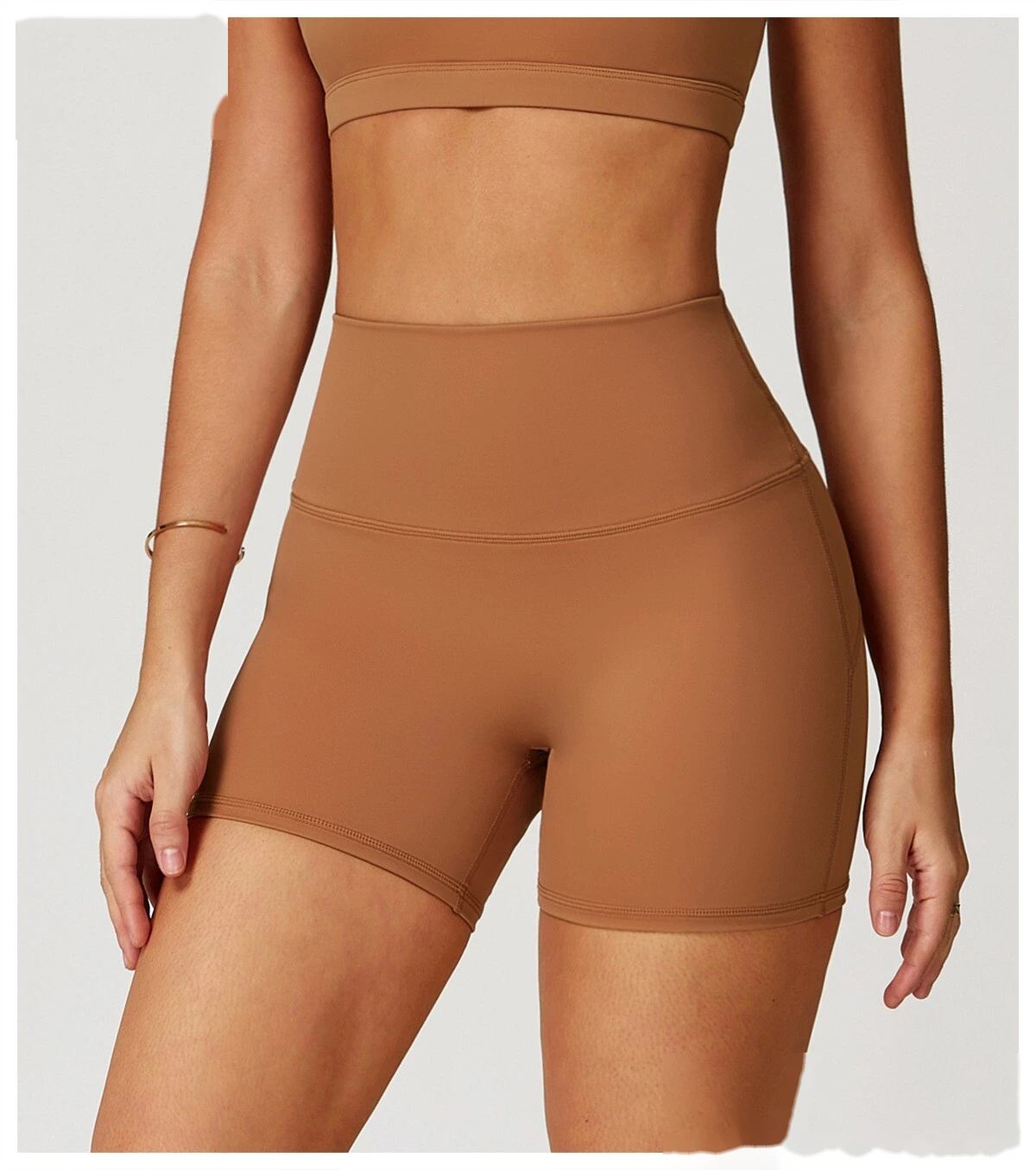 Customized yoga shorts women's high waist quick-drying tight-fitting slim shorts running fitness pants detail