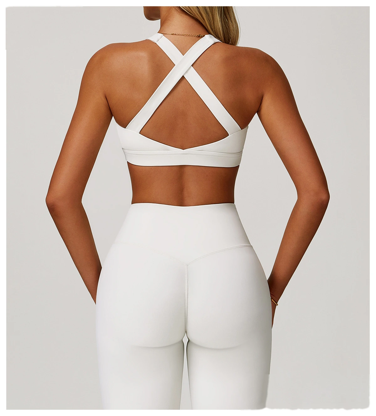 Custom tight yoga vest sports bra high-intensity Pilates running outdoor fitness clothes women - allni detail