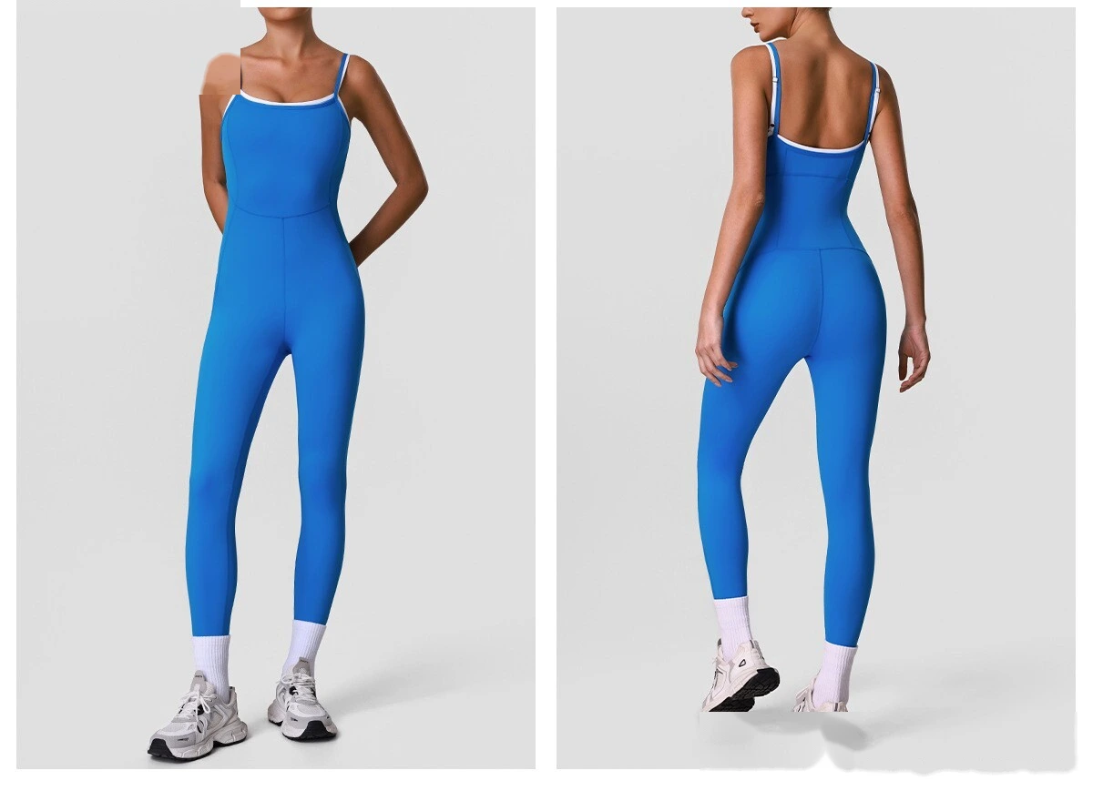 Adjustable Thin Strap Beauty Back Sleeveless Yoga Bodysuit, Women Body Shaping Sports Jumpsuit detail