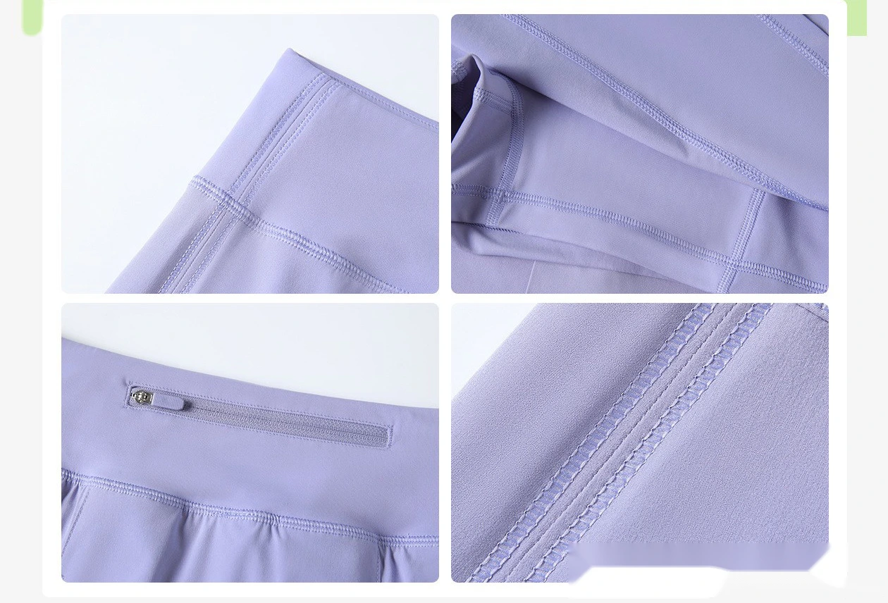 Custom sports skirt women's back waist pocket breathable tennis skirt fake two-piece yoga fitness skirt detail