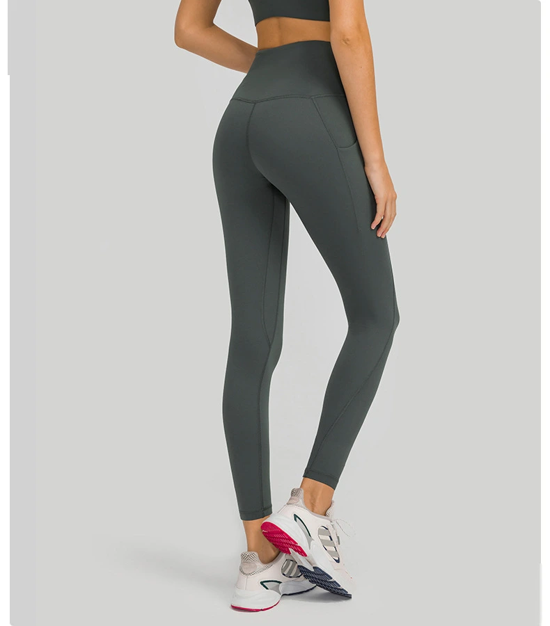 Womens leggings high waist butt lift pants with phone pockets detail