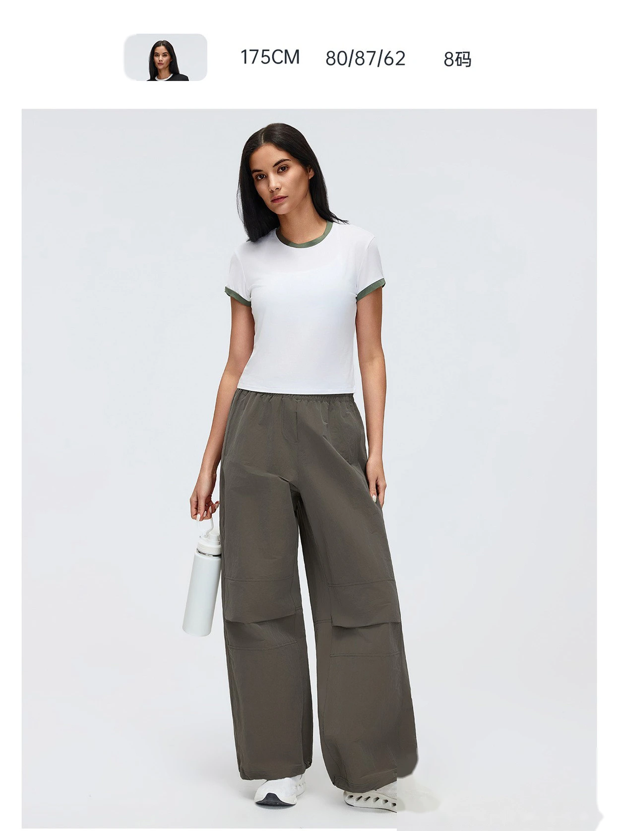 Women's Custom Water-Resistant Outdoor Hiking Pants - High Waist Loose Straight Cargo Sports Trousers for Trekking detail