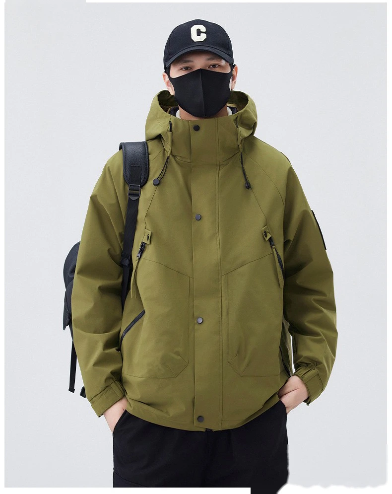 Customized jacket down three-in-one men's windproof waterproof fleece liner coat mountaineering suit detail