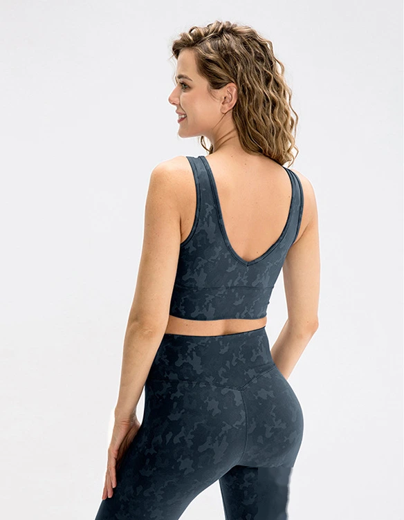 Women sports bra padded yoga bras gym running workout crop top detail