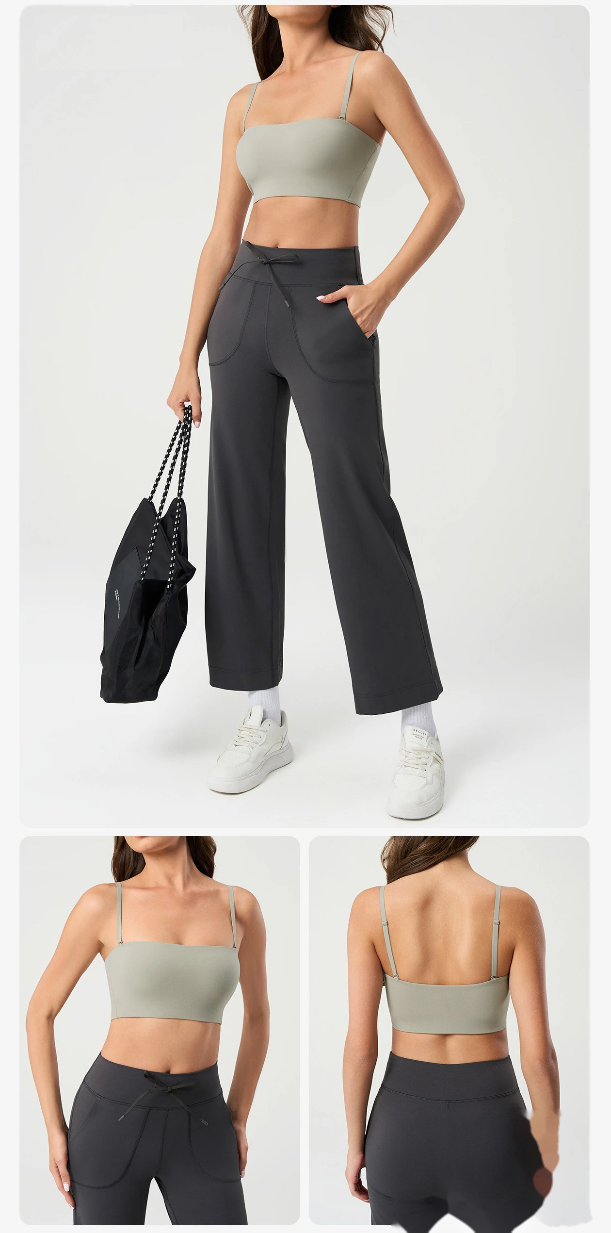 Sexy adjustable suspender yoga bra nude beauty back shock-proof gathered in sports bra female. detail