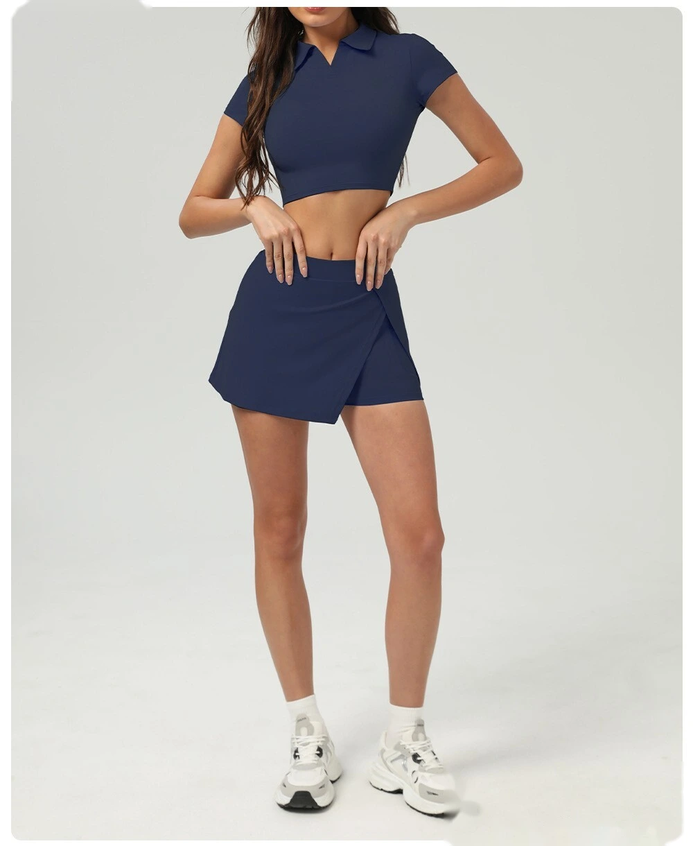 Sun-proof tennis skirt, ice sports, open skirt pants, summer running fitness tennis anti-exposure sports skirt detail
