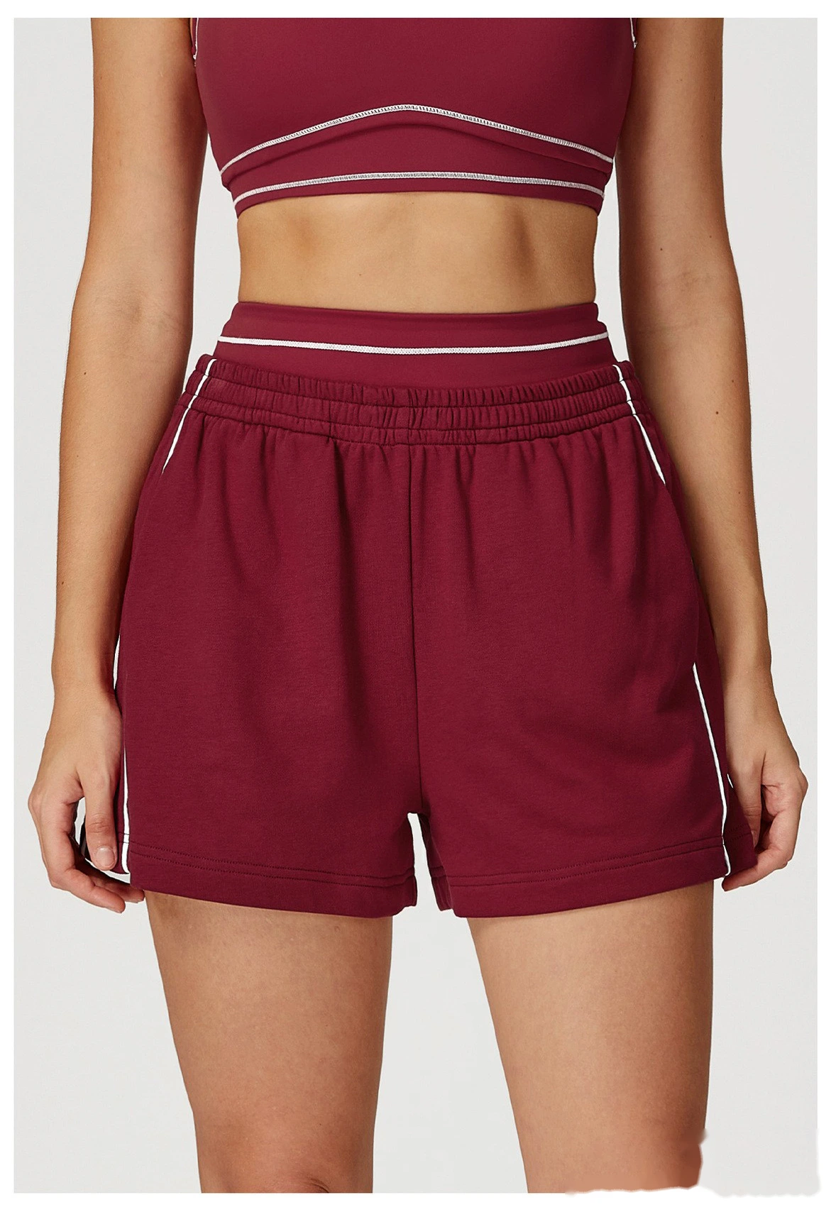 Customized contrast sports shorts, high waist, loose pocket pants, outdoor leisure and comfortable shorts. - allni detail