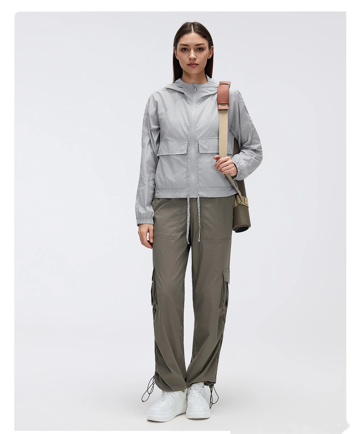 Bulk Custom UV Protection Hooded Top - Women's Lightweight Water-Resistant Loose Long Sleeve Sports Outerwear detail