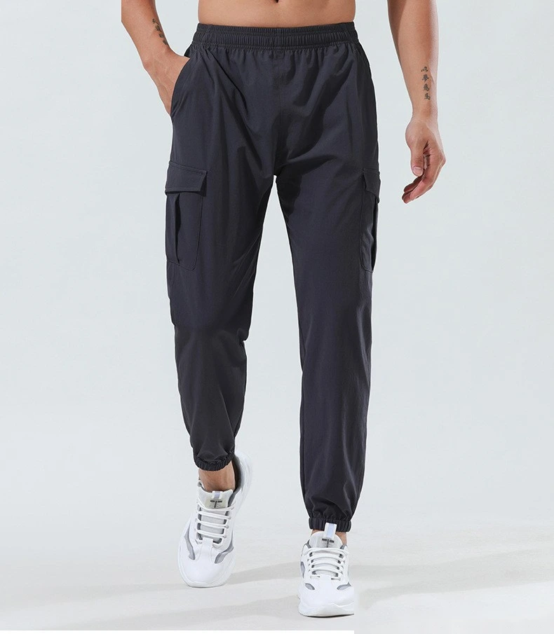 Customized sweatpants men's outdoor winter quick-drying pants elastic leg fitness and leisure overalls pants detail