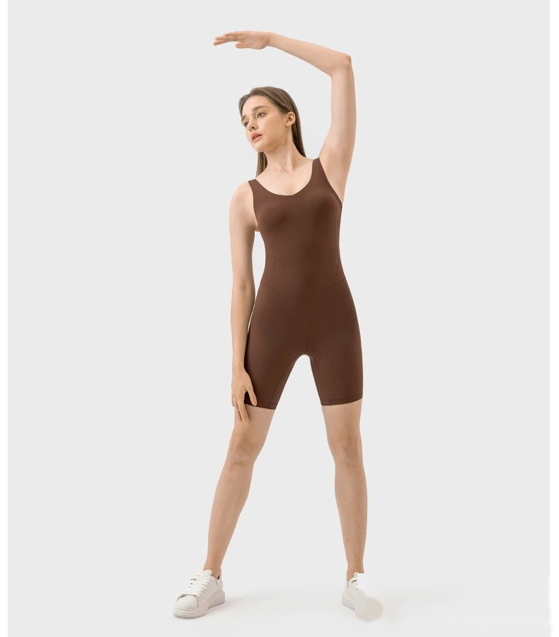 Double 6-shaped jumpsuit for women's abdomen and hip lifting yoga Pilates jumpsuit detail