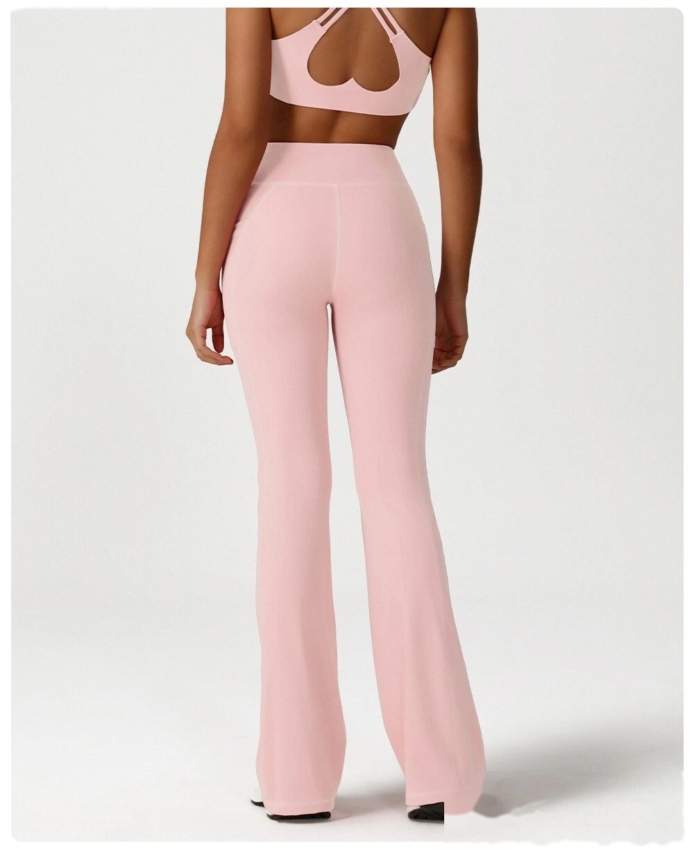 Custom-made cross high waist yoga dance sports wide-leg pants leisure hip fitness micro-pants. detail