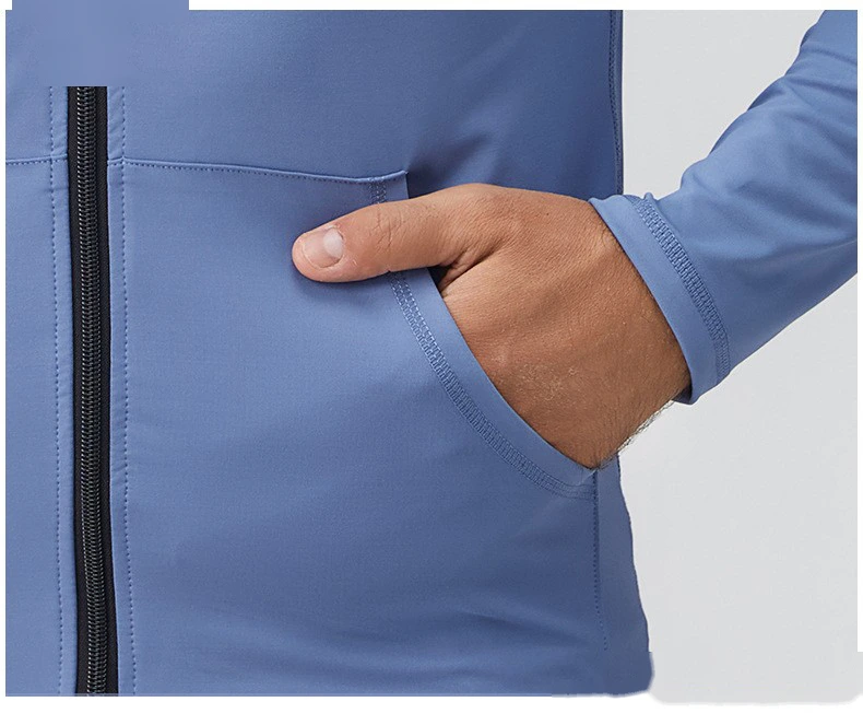 Customized fitness clothes long sleeve quick-drying running men's coat for autumn and winter sports detail