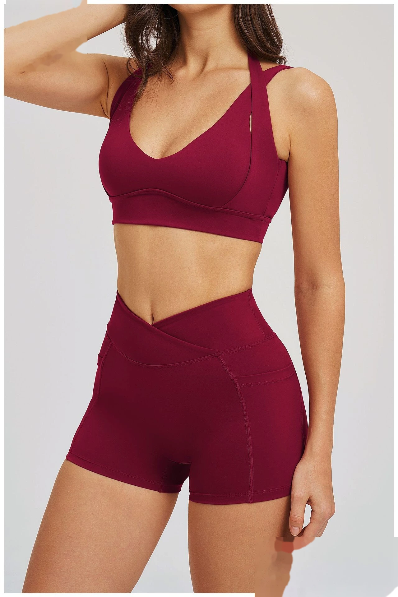 Premium Nude Sensation Sports Bra Women Custom Elegant Open Back Yoga Running Workout Bra detail