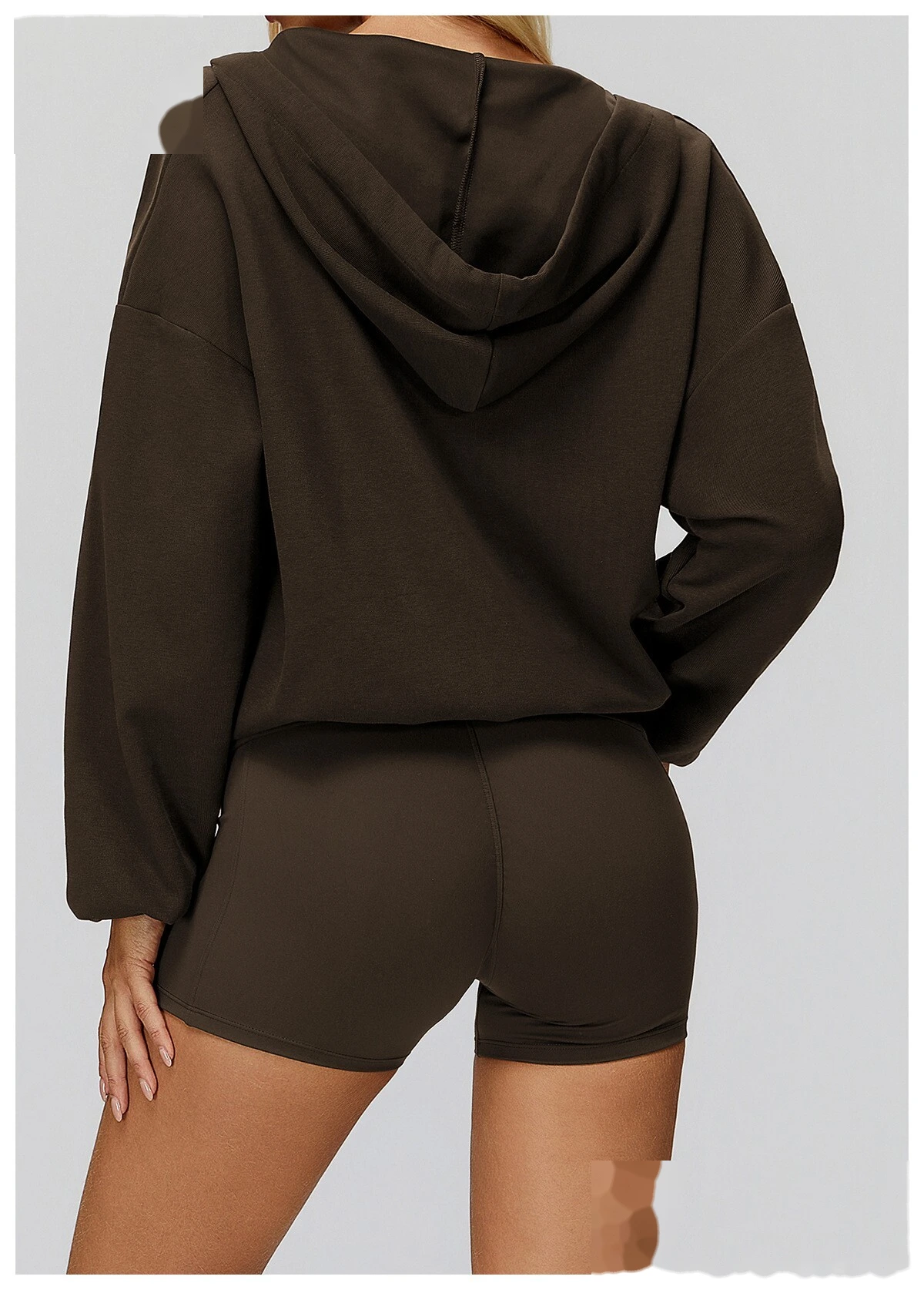 Custom new style hooded large V-neck loose and comfortable top, outdoor running sports sweatshirt detail