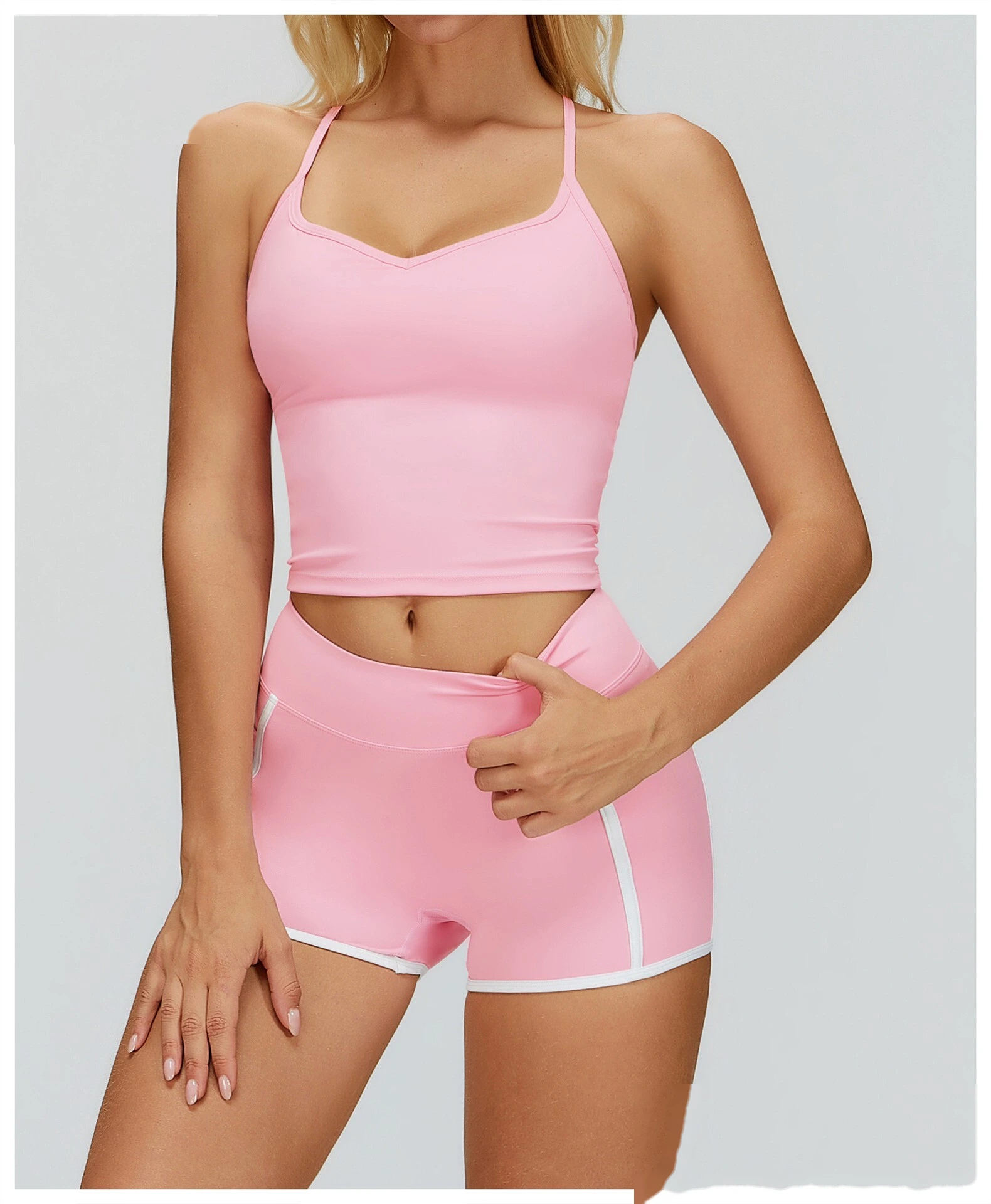 Custom Naked-Feel Yoga Tank Top - Women’s Cross Back Tight Sports Bra for Running Fitness detail