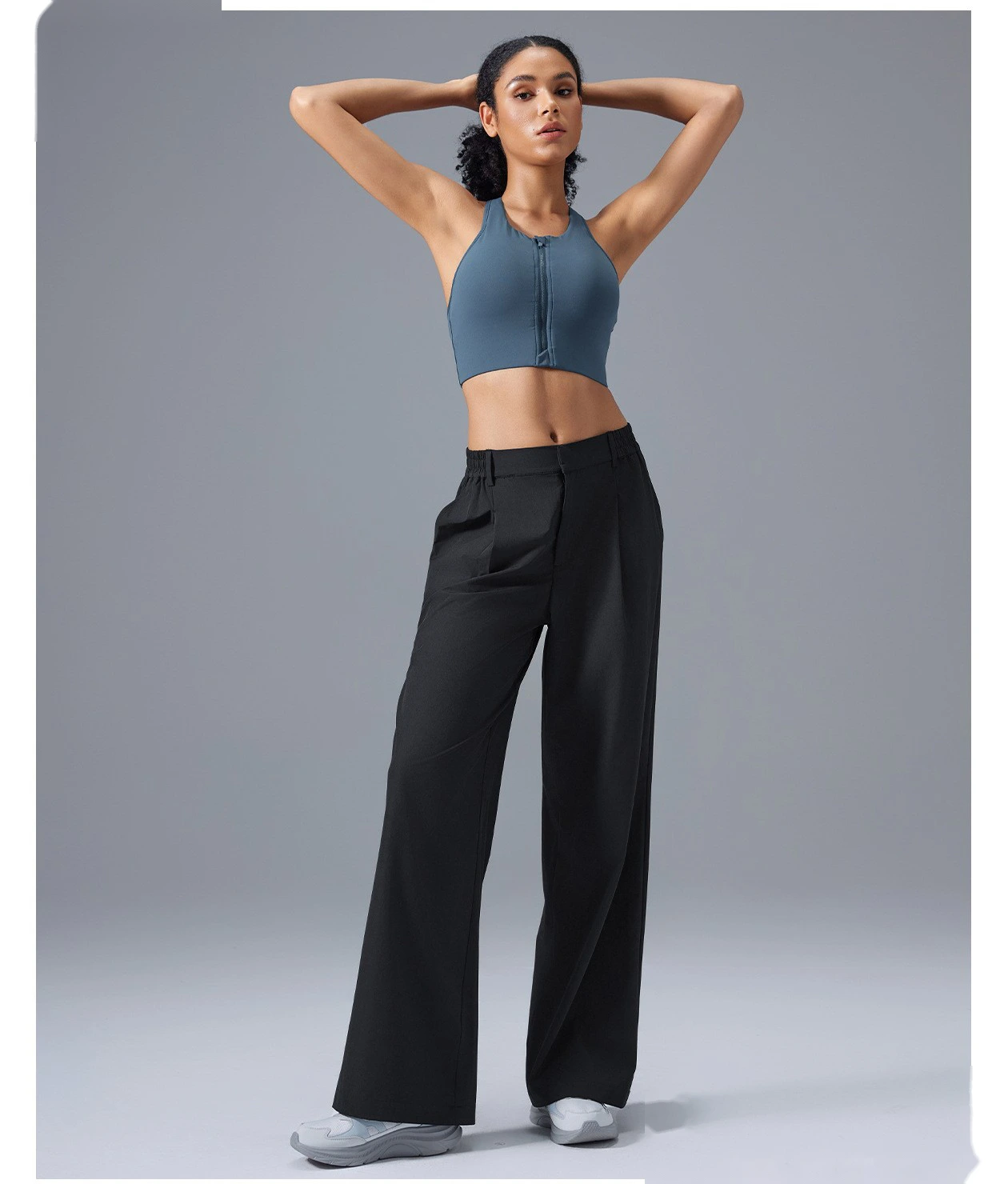 Custom-made wide-leg pants with high waist drape casual straight sports pants breathable yoga fitness pants women detail