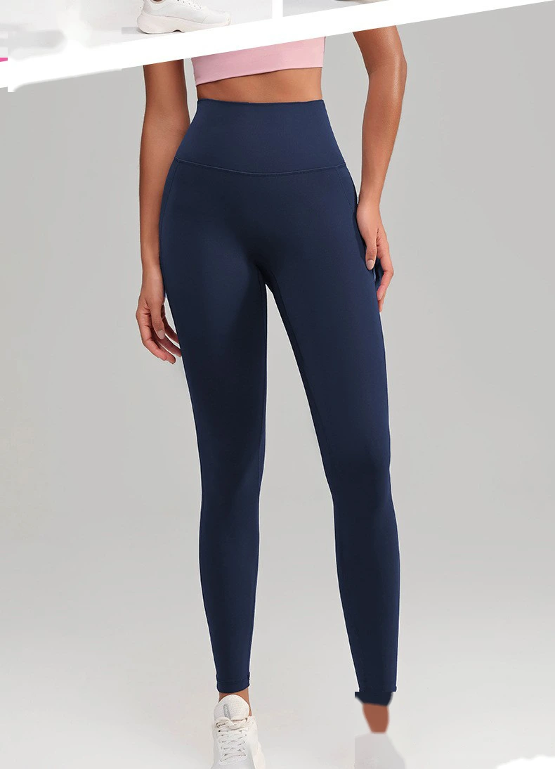 Custom-made nude tight-fitting exercise pants with high waist and abdomen yoga pants for women detail