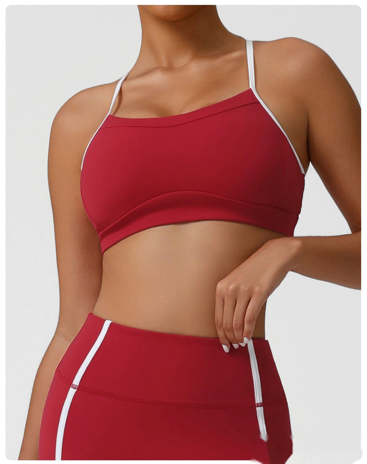 Custom-made Naked feeling quick-drying sports bra gathered back running fitness yoga bra detail