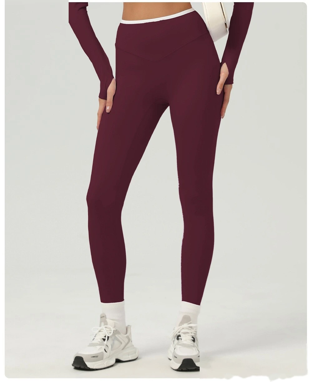 Customized hip-lifting, high-waist yoga pants, abdomen-lifting, tight-fitting running and fitness pants detail