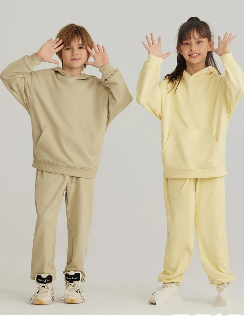 Customized loose cotton terry hooded sweater for boys and girls hoodie detail