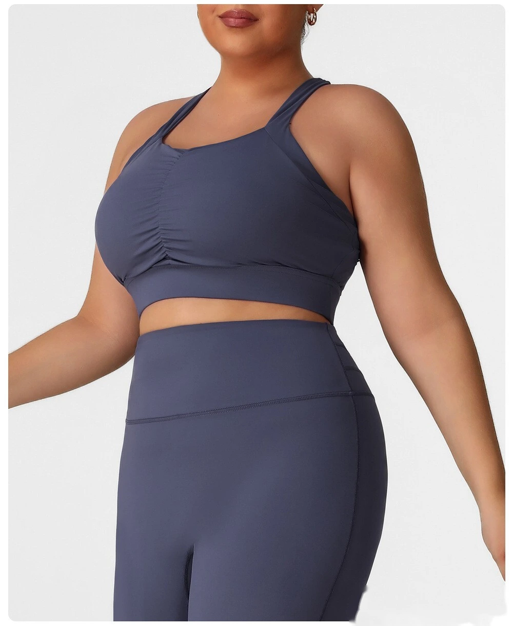 Customized Europe and America plus size sports bra running training fitness with chest pad yoga vest beautiful back bra. detail