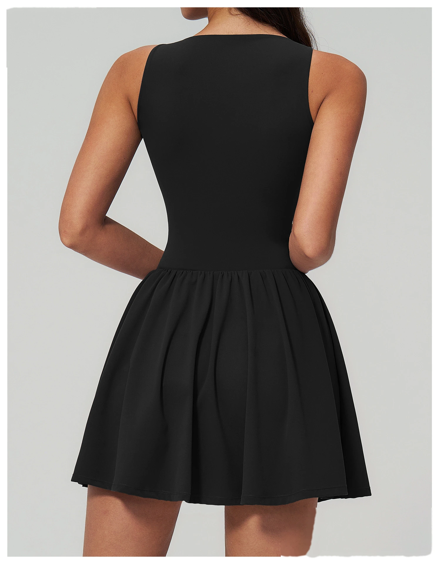 Women’s Custom Sports Tank Dress Sleeveless Slim Yoga Tennis Skirt Dress for Fitness Running Outdoor Activewear detail