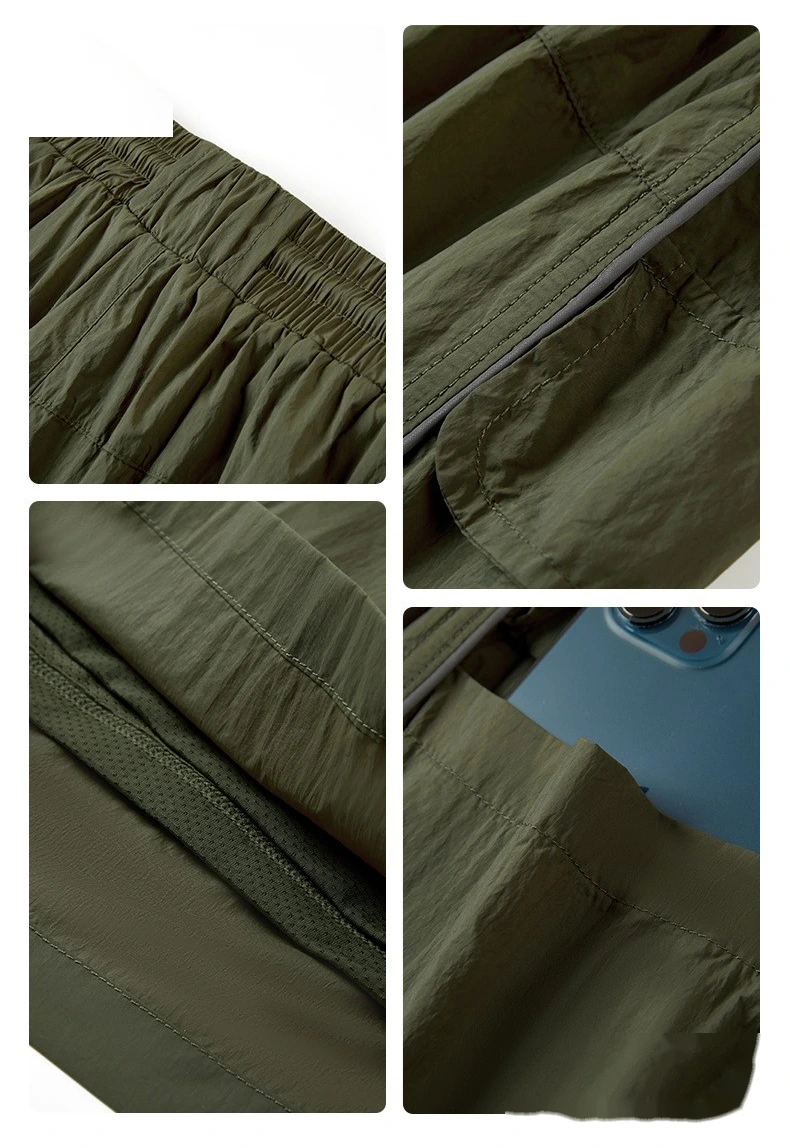 Custom sports shorts female leggings fake two-piece drawstring pocket leisure outdoor fitness pants detail