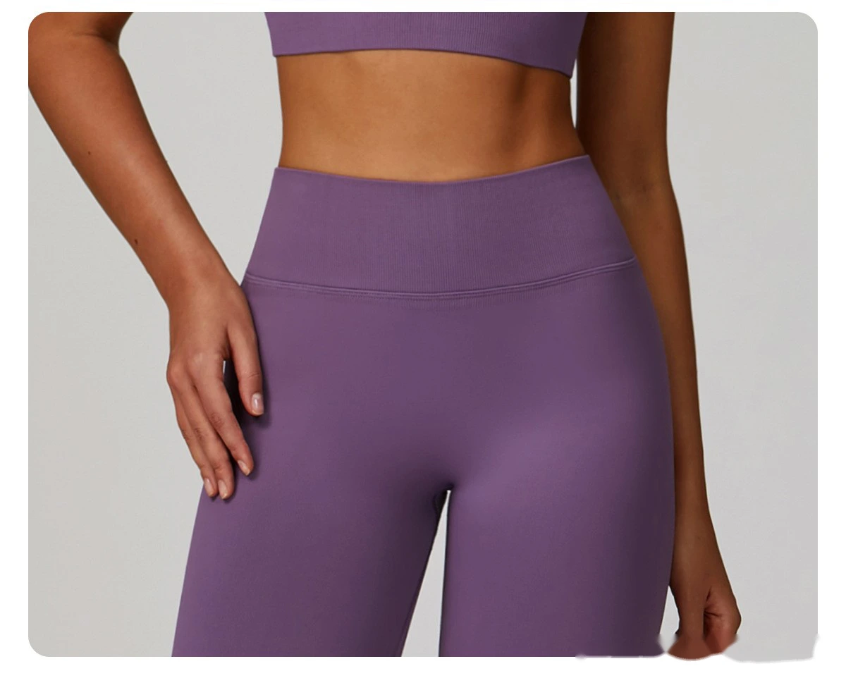Customized seamless yoga pants V-shaped tight-fitting running quick-drying fitness pants detail