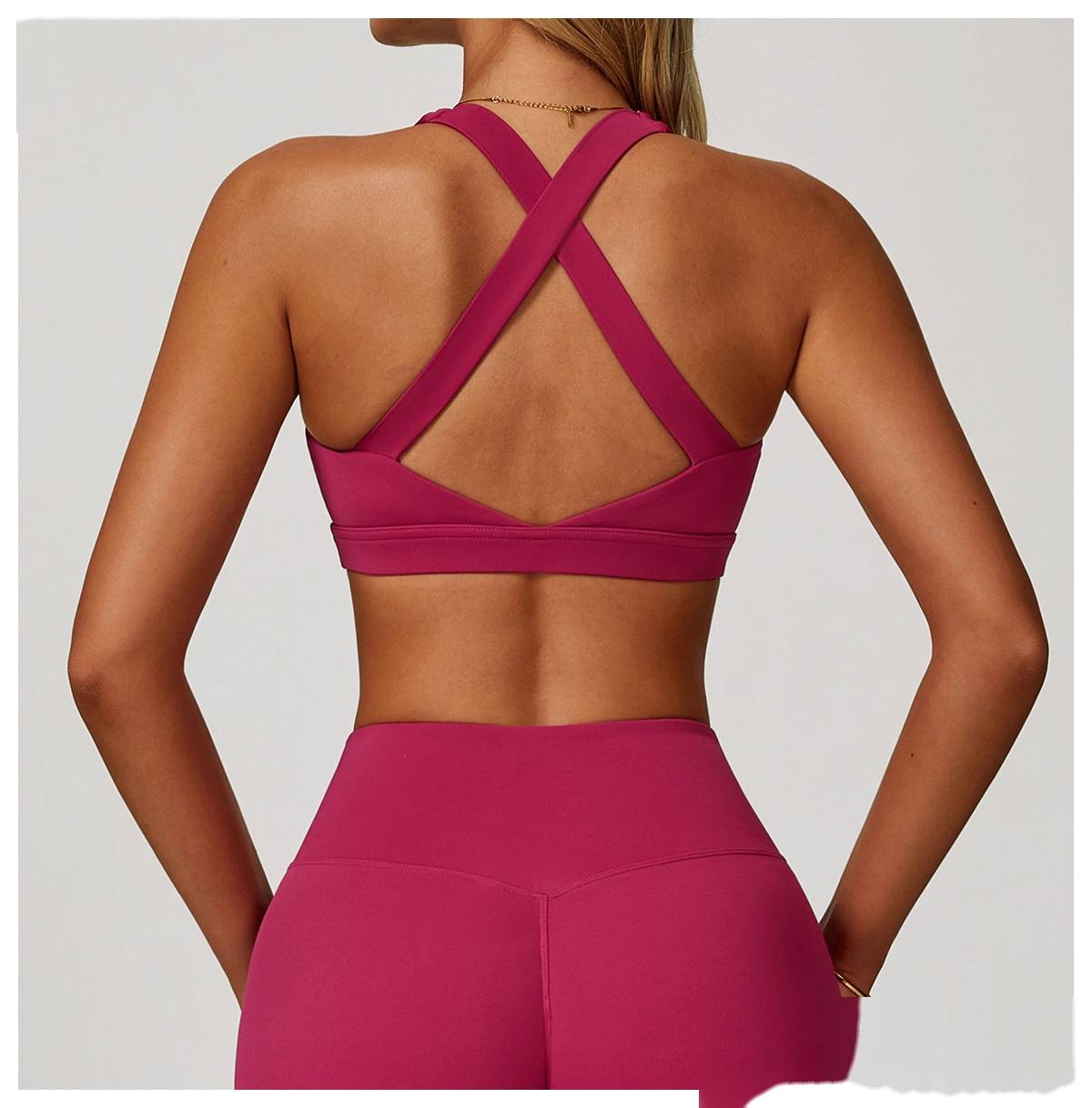 Custom tight yoga vest sports bra high-intensity Pilates running outdoor fitness clothes women - allni detail