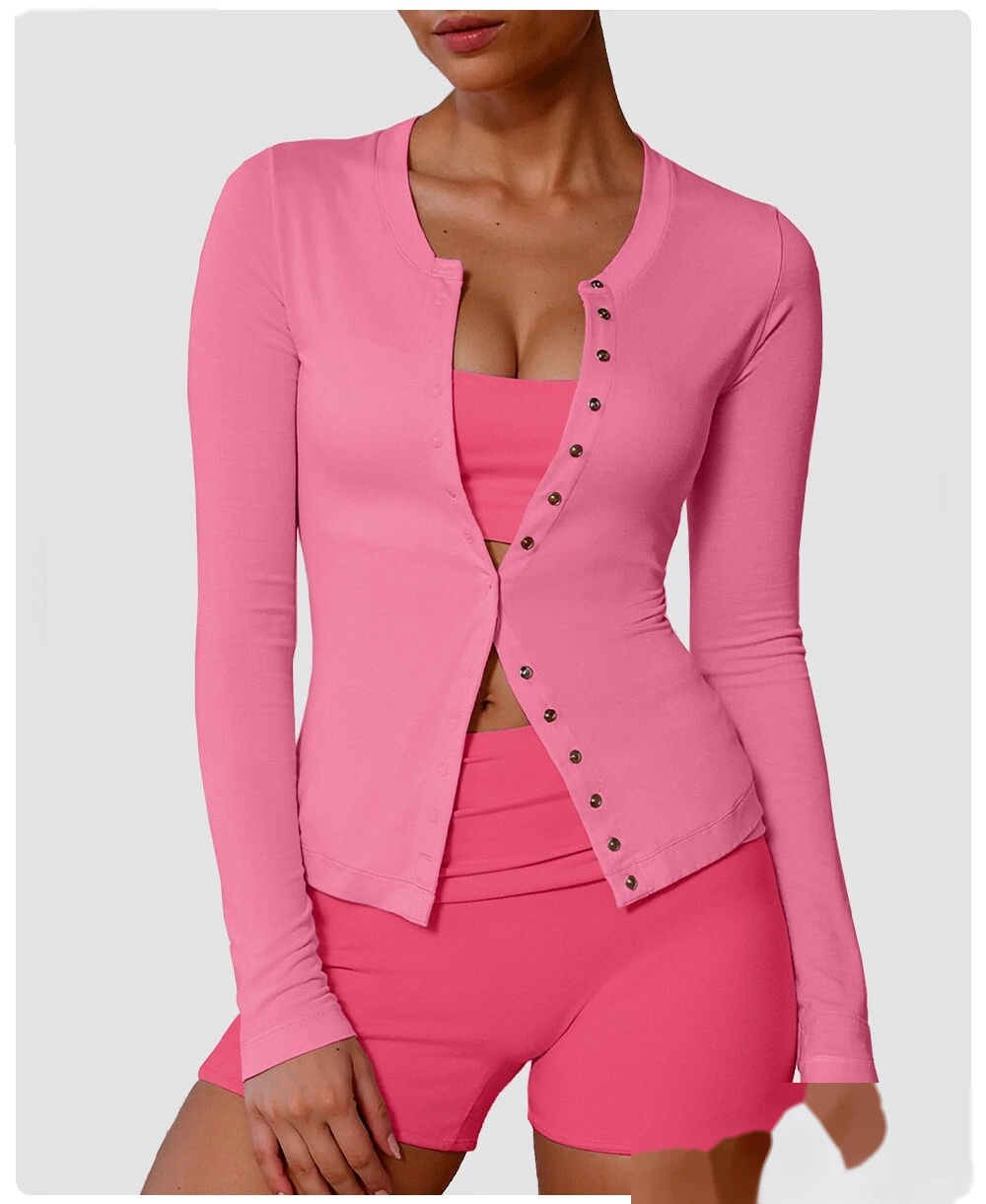 Customized ultra-thin sports long-sleeved T-shirt female high elastic slim yoga fitness coat female detail