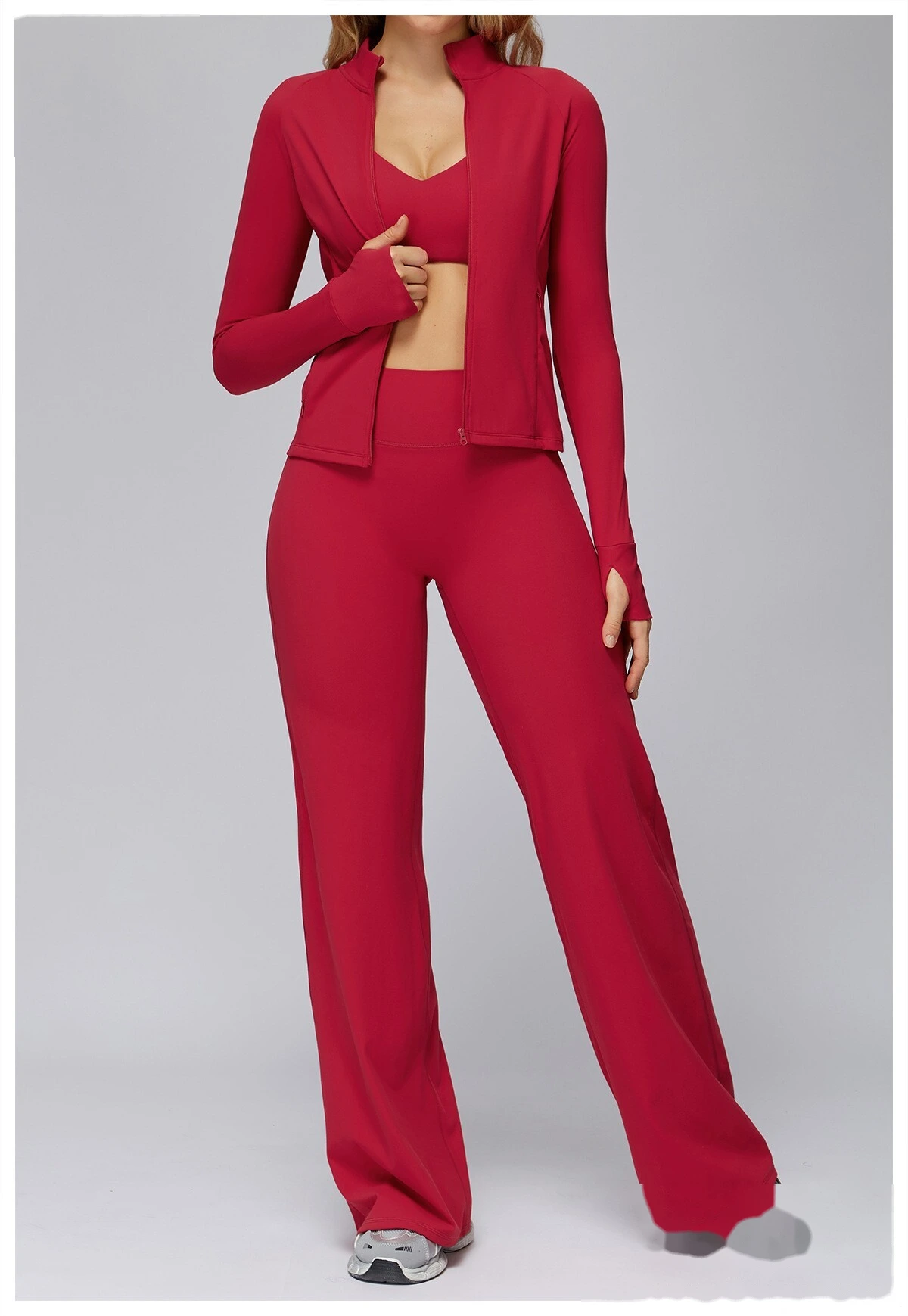 Customized High-Elastic High-Waisted Wide-Leg Casual Sports Yoga Pants - Athletic Fitness Long Pants detail