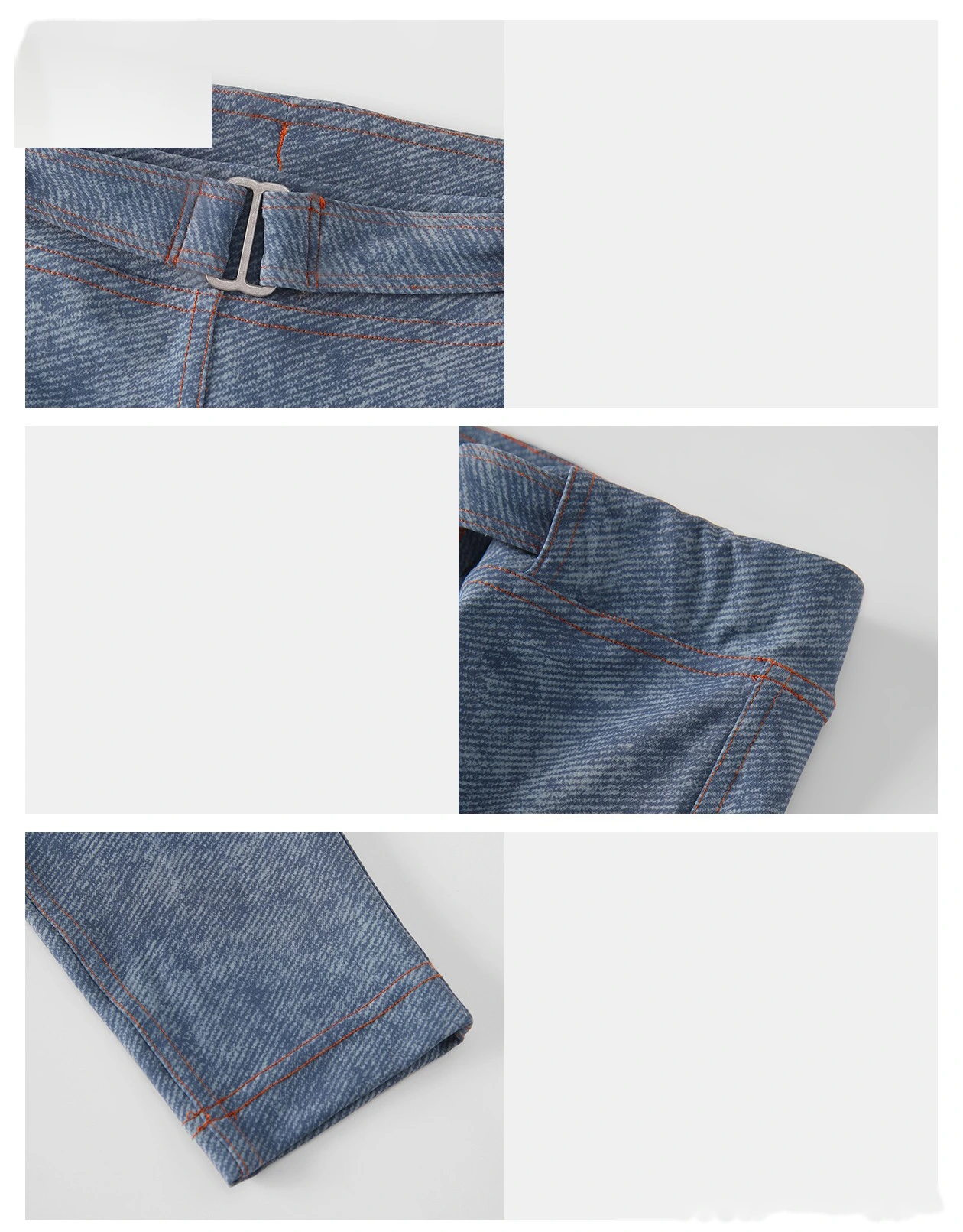 Custom Denim-Style Women's Plus Size Yoga Set - High-Waist Butt-Lifting Tight Running Fitness Pants detail