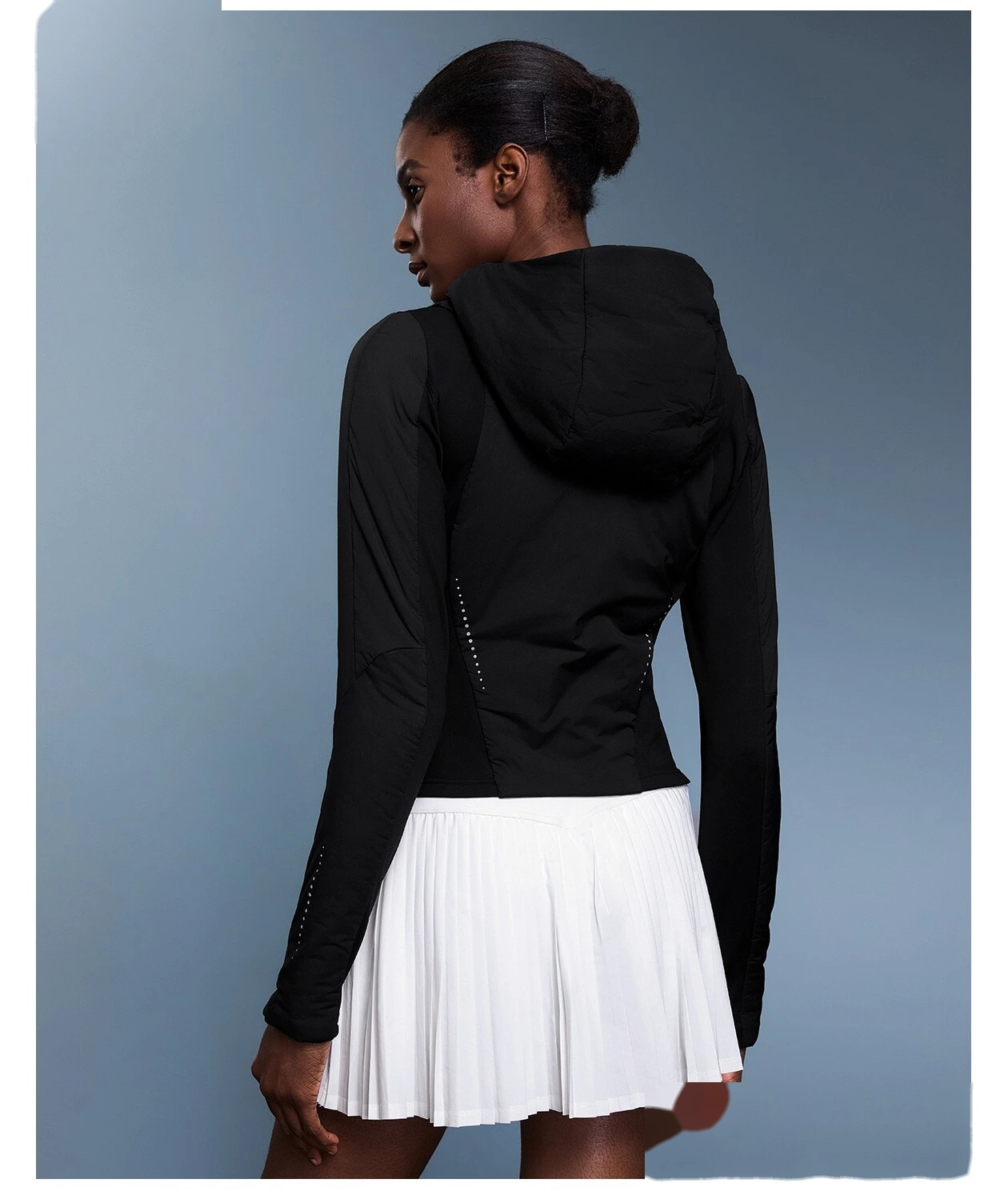 Customized autumn and winter ladies' thin cotton-padded clothes slim and slim plus cashmere cardigan sports hooded coat detail