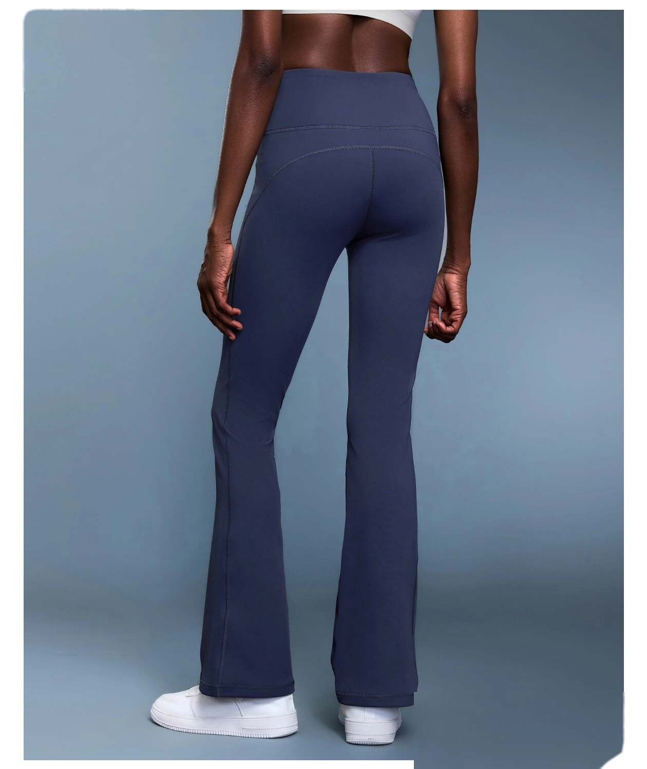 Custom-made women's autumn and winter velvet warm elastic micro-pants with abdomen slimming exercise yoga pants detail