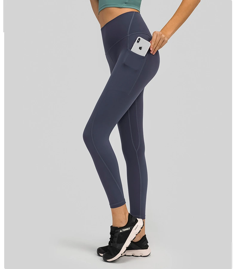 Womens leggings high waist butt lift pants with phone pockets detail