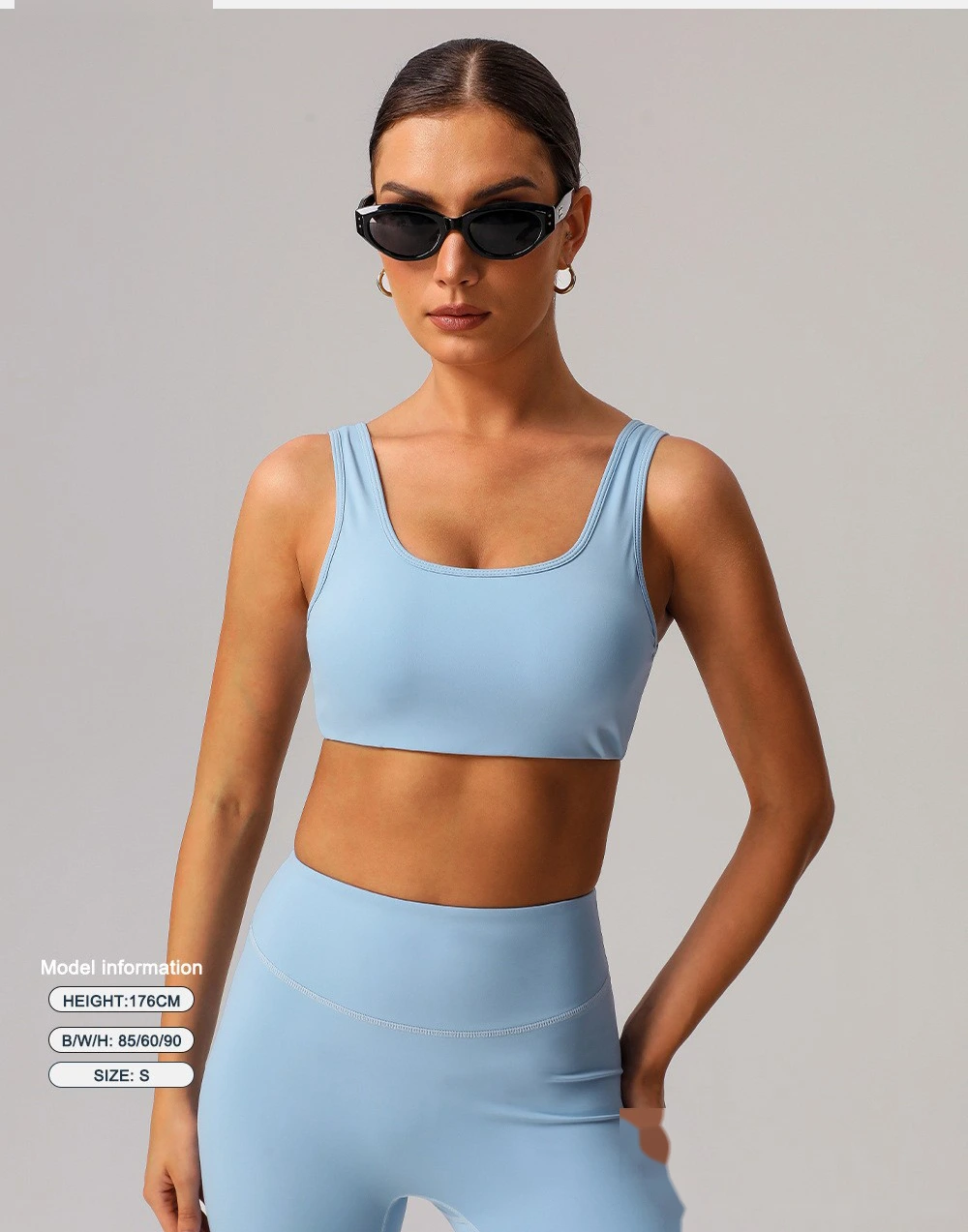 Custom tight yoga vest sports bra shockproof high elastic running outdoor fitness clothes women detail