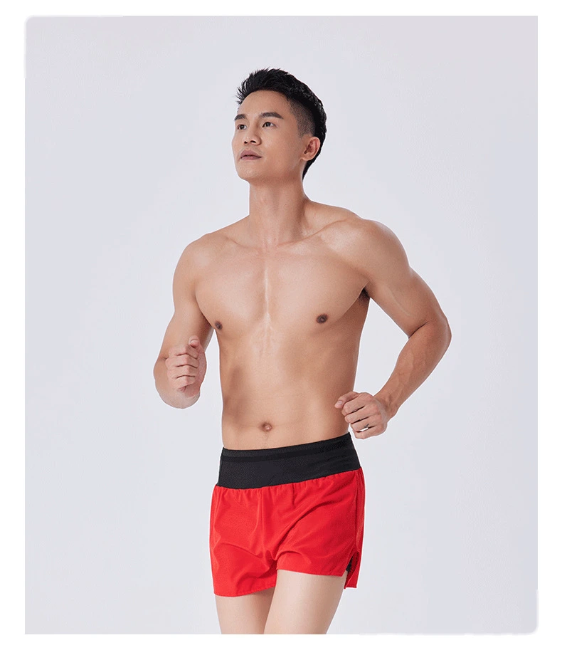 Men 2 in 1 running quick dry sports shorts basketball track shorts detail