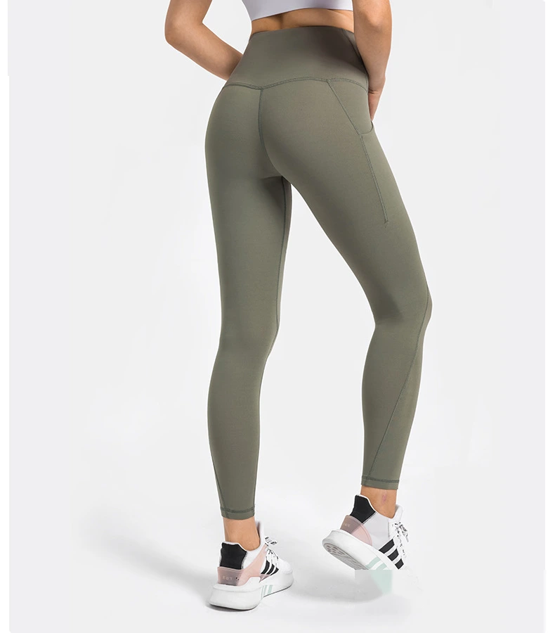 Womens leggings high waist butt lift pants with phone pockets detail