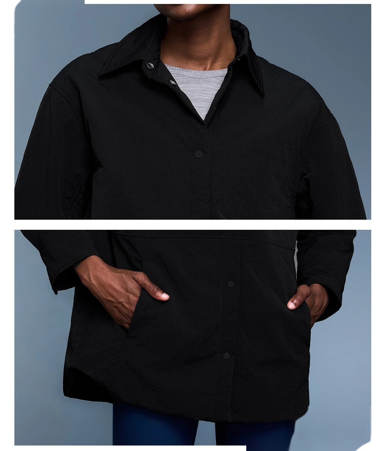 Custom lapel cotton-padded jacket women's autumn and winter new simple thick warm casual shirt jacket. detail