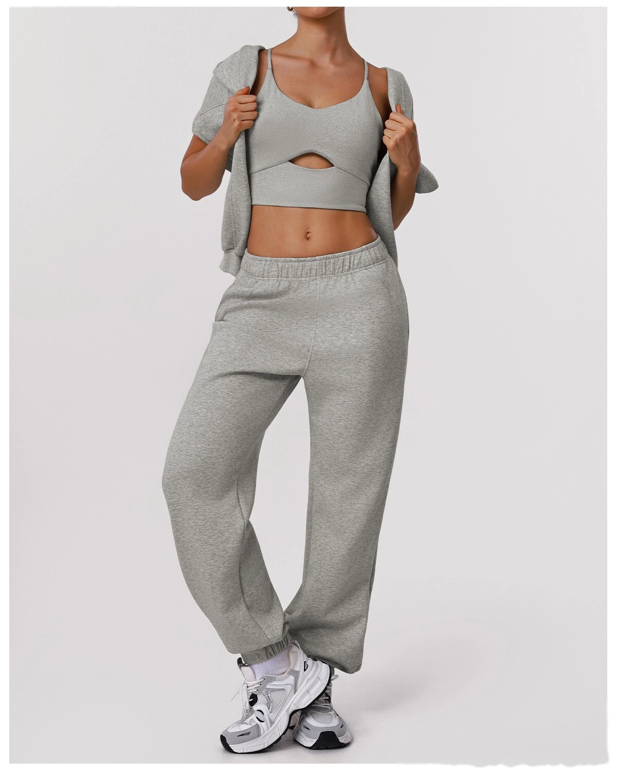 Women's Nude Feel Cutout Thin Strap Sports Bra Shockproof Push Up Racerback for Running Yoga Gym detail