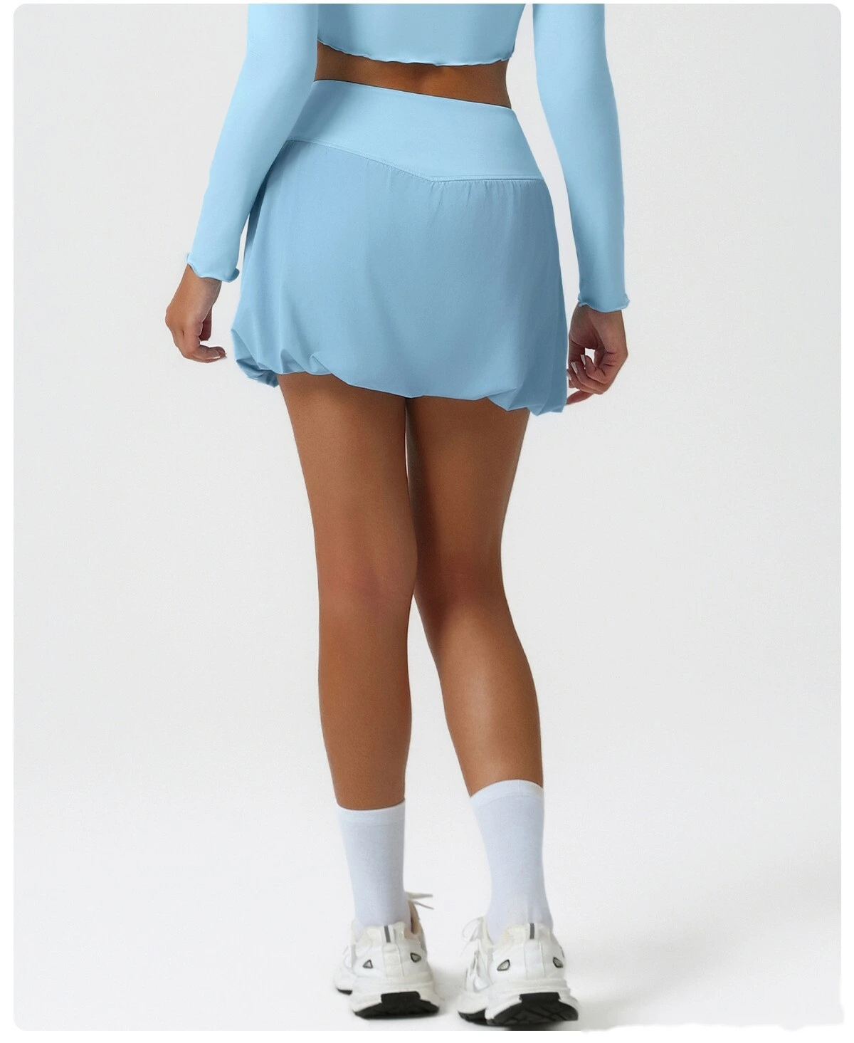 Customized sports tennis skirt anti-exposure bubble skirt Yoga fluffy skirt running fitness skirt detail